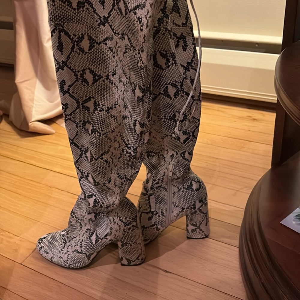 Barely Used Unisa Snake Skin Over the Knee Boot